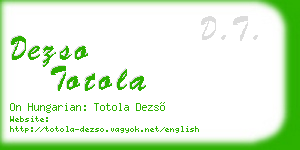 dezso totola business card
